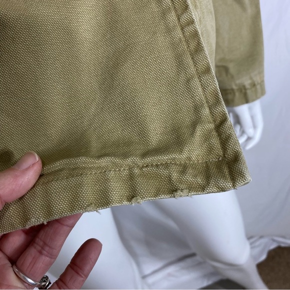 American Eagle Canvas Lightly Distressed Double Breasted Tan Jacket - Picture 2 of 6